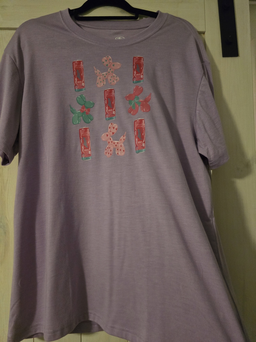 Lilac Graphic Tee with Pink & Green Accents